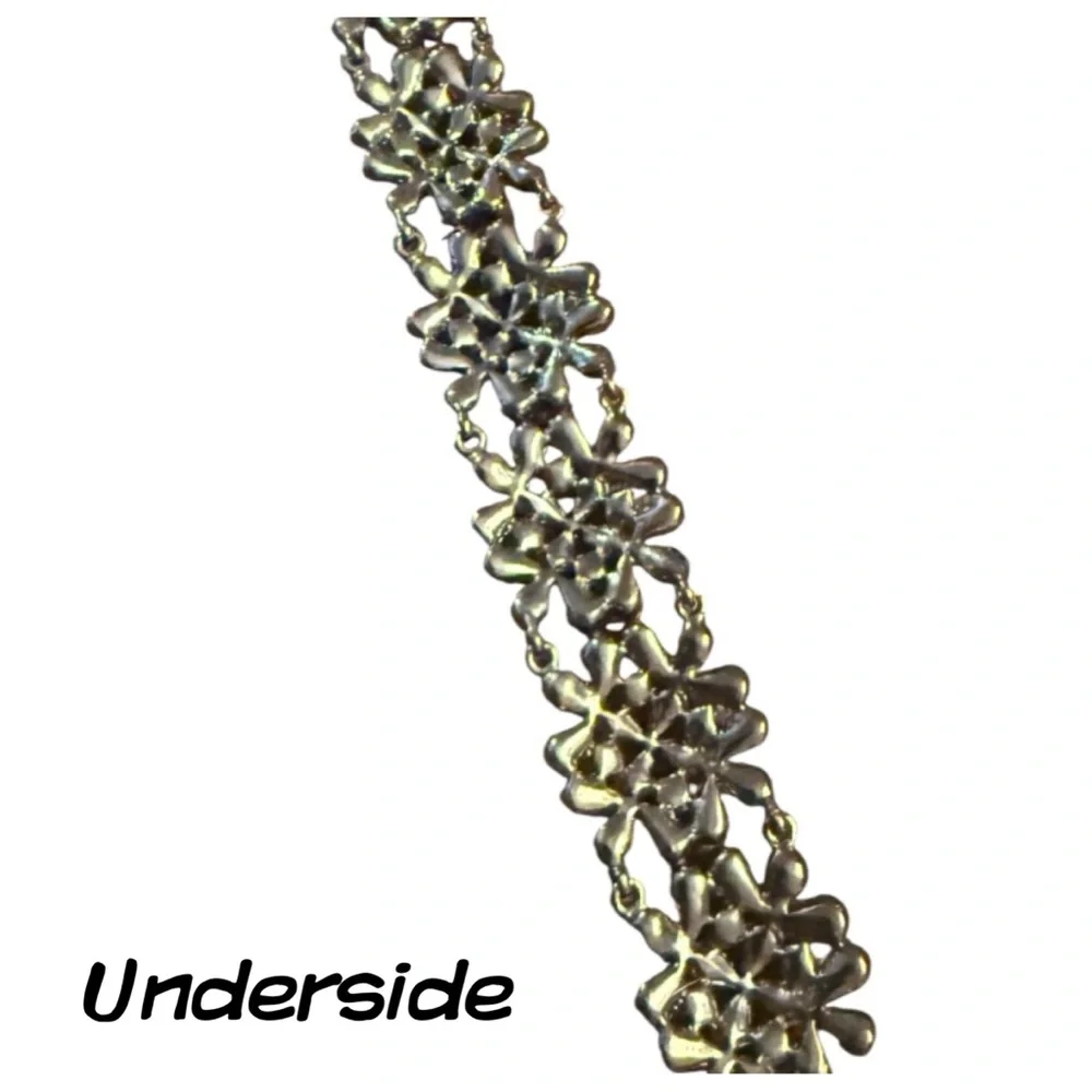 Vintage 1990’s does 1950’s‎ Glam Black Rhinestone Beaded Bracelet, Mid Century